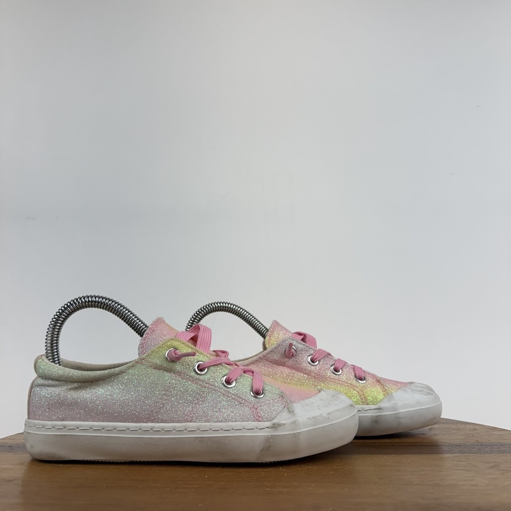 Big Kids Harper Canyon Melissa Rainbow Glitter Slip On Low Sneakers Size 3 Y GUC